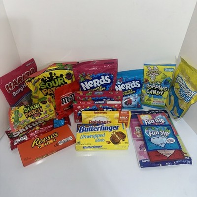 Candy Lot Mixed Nerds Sour Patch Kids Skittles Warheads Lemon head Fun Dip