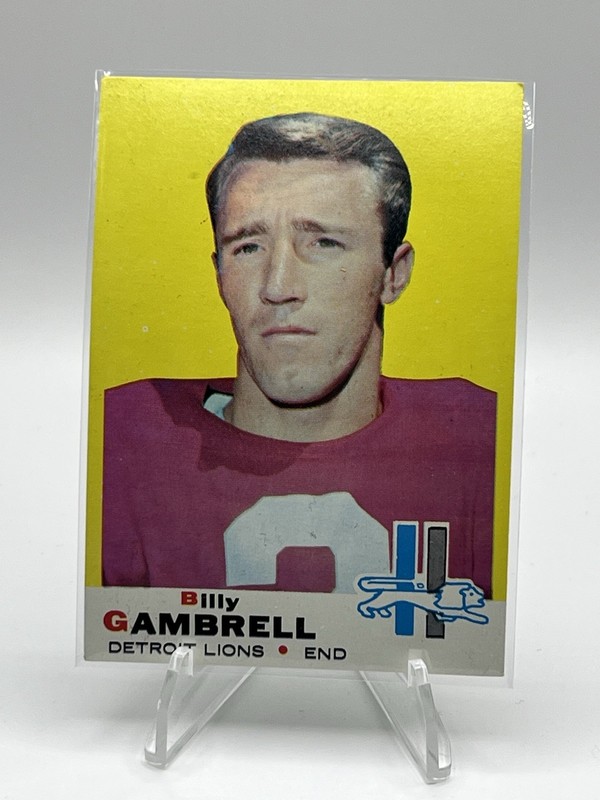 1969 Topps Billy Gambrell #101 Detroit Lions Football Card