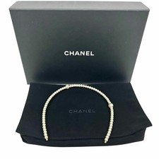 Chanel Pearl Coco Logo Headband Luxury Hair Accessory Elegant w/Box, Dust Bag JP