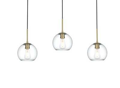 Elegant Lighting LD2236 Baxter 3 Light 36''W Linear Pendant - Gold
