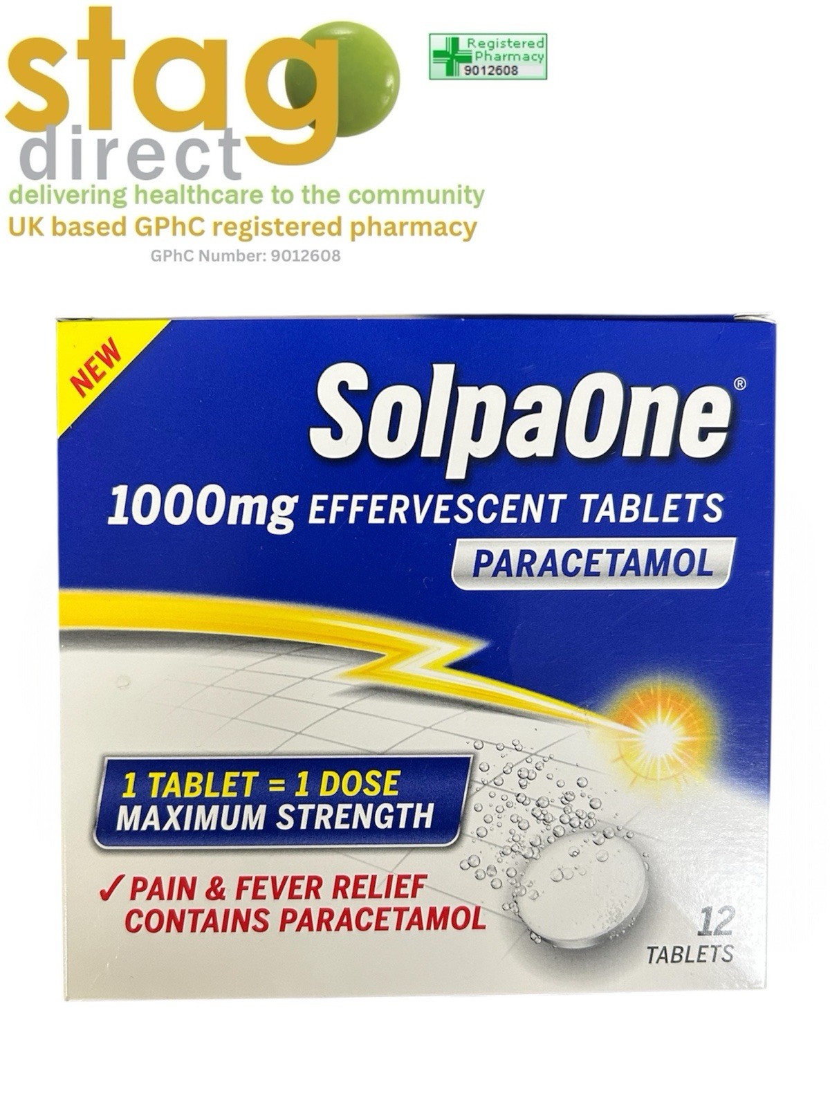PARACETAMOL SolpaOne 1000mg Effervescent Tablets Paracetamol - 12 Tablet SOLUBLE - Image 2
