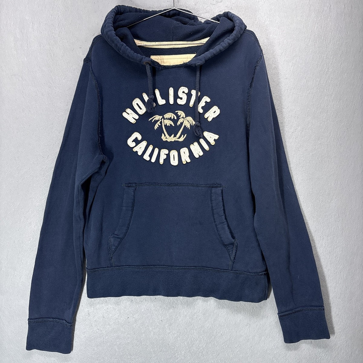 Hollister Hoodie Mens XLarge Blue Pullover California Thick Palm