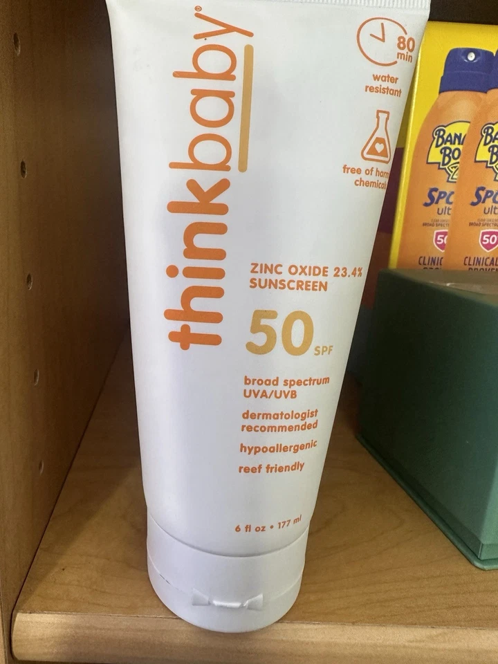 Thinkbaby FPS 50+ Baby Mineral Protector Solar Loción Natural Resistente al Agua 6oz -NUEVO Foto 4 de 4
