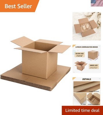Shipping Boxes Mailers 6x6x6 inches Corrugated Cardboard Small Packing Kraft ...