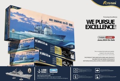 FLYHAWK 5001S 1/350 USS Cowpens CG-63 1998 Unassembled Model Kit Deluxe Edition