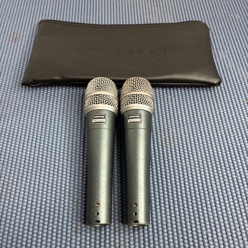Lot Of 2 Shure Beta 57A Wired Handheld/Stand-Held Microphone, XLR 3-Pin, Gray