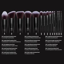 SHANY Bombshell 14 PCS Black Cosmetic Brushes Foundation Blush Powder Kit