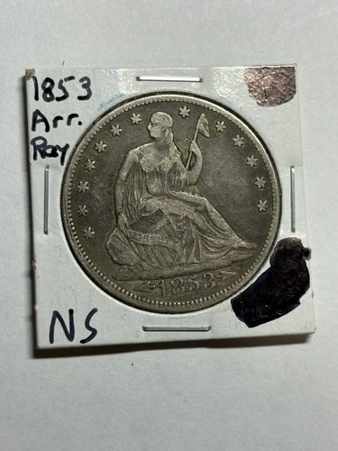 1853 U.S. Seated Liberty Half Dollar Arrows & Rays VF Better Type Coin