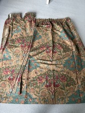 Vintage Liberty Of London Melbury Linen Arts And Crafts. Pair Curtains & Single