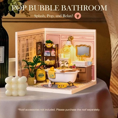Rolife Pop Bubble Bathroom Spielzeug Bauset Zum Selbermachen Miniatur Haus Kit - Bild 1 von 4