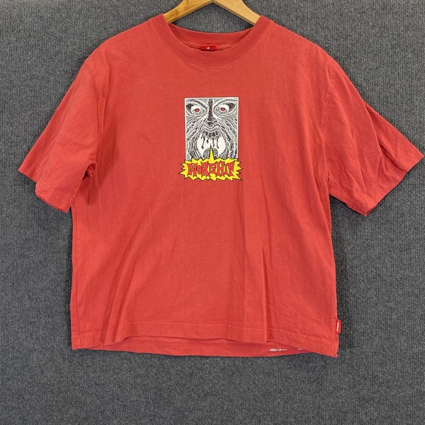 WORSHIP. Shirt Womens 12 Red Horror Graphic Tee Organic Cotton Summer Casual