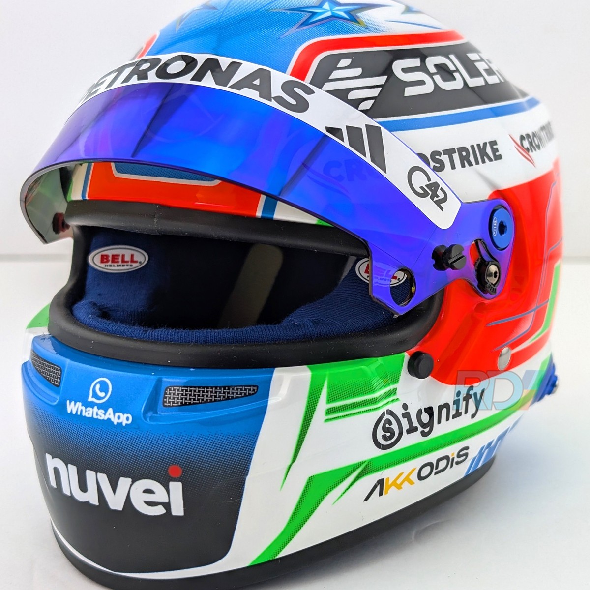 2025 Kimi Antonelli Mini Helmet - 1:2 Scale - Mercedes Bell F1