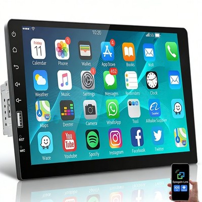 9'' Single 1 DIN Touch Screen Car Stereo Radio Bluetooth Mirror Link MP5 Player