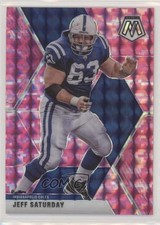 2020 Panini Mosaic Pink Camo Mosaic Prizm Jeff Saturday #96 6h5