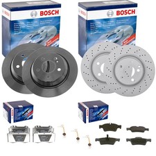 BOSCH BREMSSCHEIBEN + BELÄGE VORNE + HINTEN passend für MERCEDES S-KLASSE W220