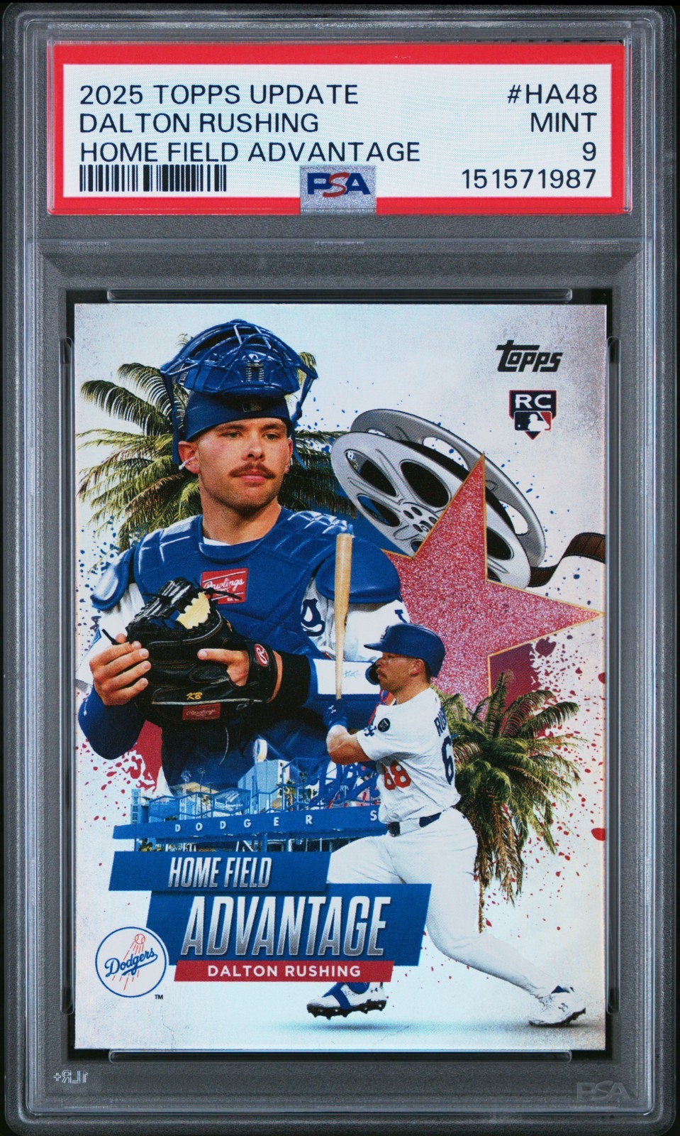 2025 Topps Update Dalton Rushing Rookie Home Field Advantage (RC) #HA-48 PSA 9