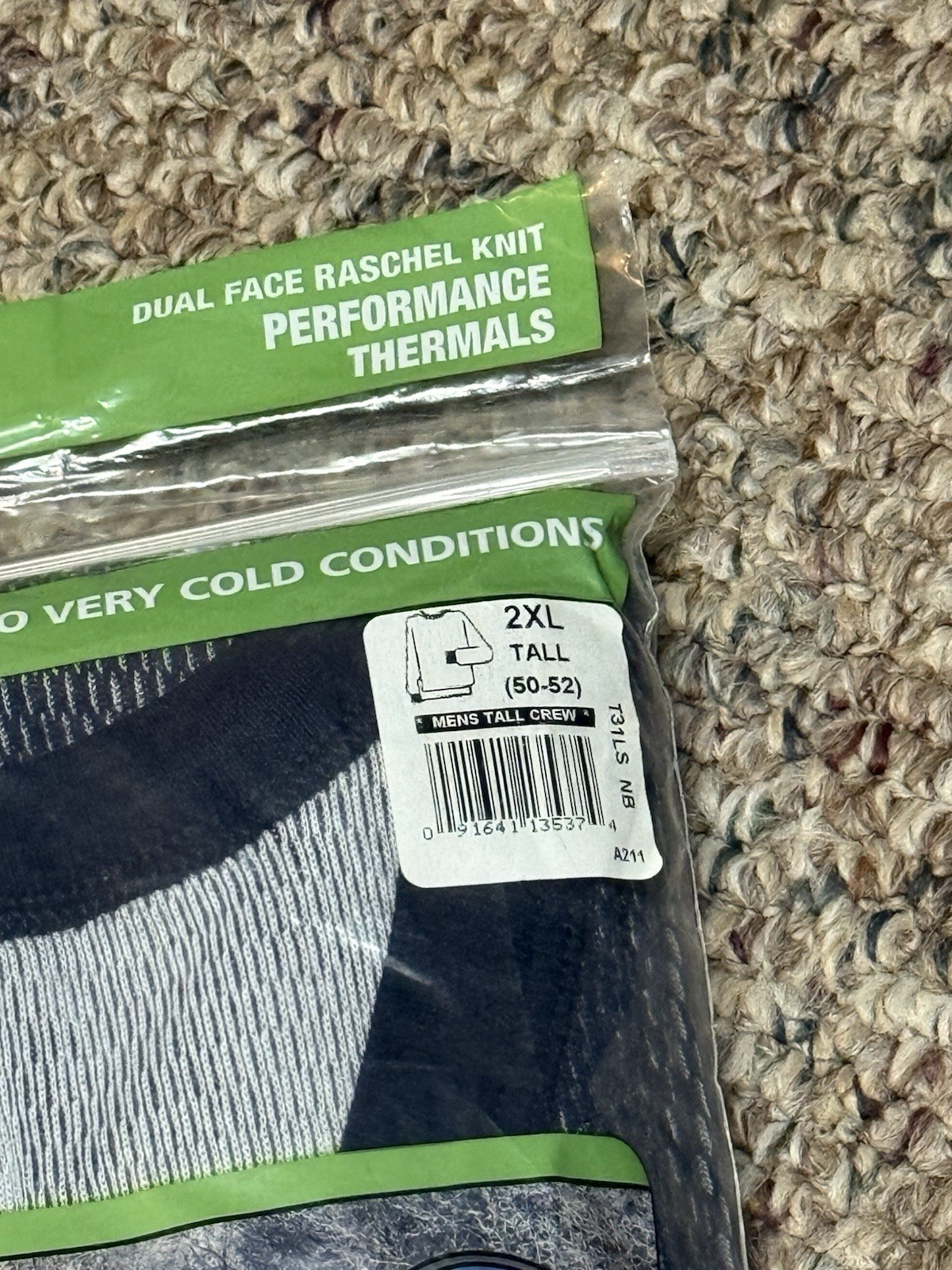 INDERA Thermal Dual Face Raschel Knit Heavyweight NWT Long Sleeve Mens