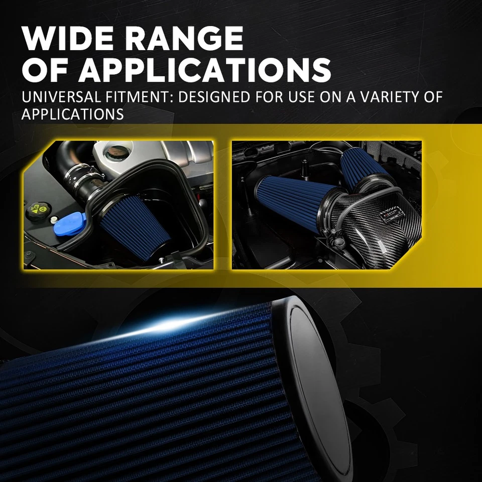 Camión de 4" de largo rendimiento alto flujo cono de admisión de aire frío filtro seco azul EXV Foto 4 de 4