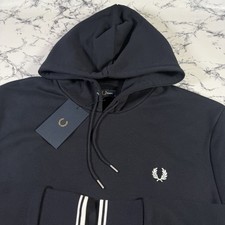 FRED PERRY Mens Navy Classic Hoodie SIZE XL BNWT Authentic M2643 248 Twin Tip
