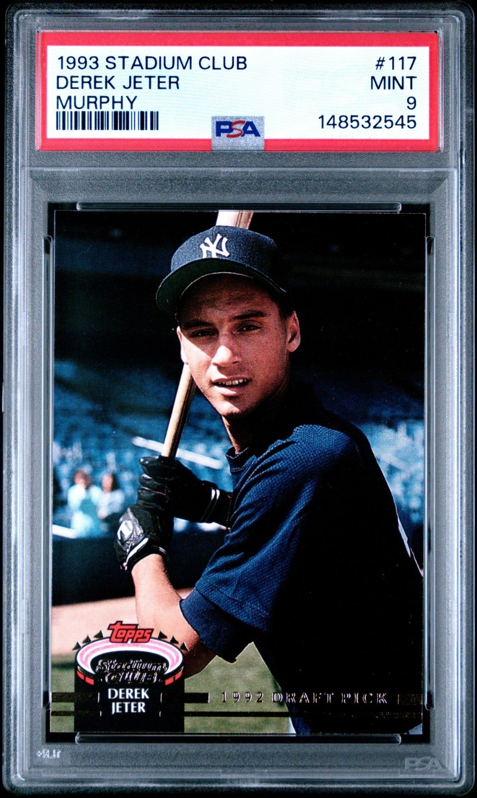1993 STADIUM CLUB MURPHY #117 DEREK JETER RC PSA 9 MINT ROOKIE YANKEES HOF