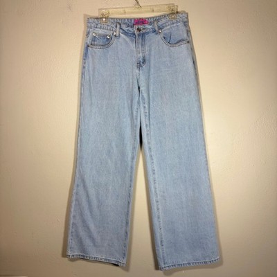 Edikted Light Wash Wide Leg High Waisted Denim Jeans Womens Size M