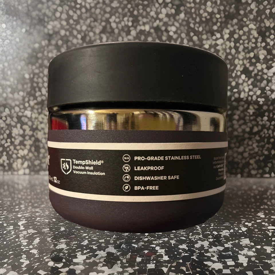 Tarro de comida aislante Hydro Flask de 12 oz mora púrpura, acero inoxidable Foto 2 de 4