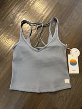Vuori women Rib Crop Tank Light Cloud color size XS
