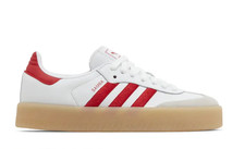 SIZE 7.5 WOMENS - Adidas Originals Sambae Sneakers White Red Gum ID0438 Leather