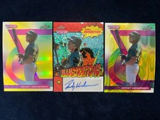 Rickey Henderson Auto/#d/SSP Lot (3)-2024 Leaf Vivid Illustrations/10🔥As HOF