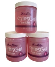 Queen Helene Styling Gel Hard To Hold Firm Level 7 New 16 Oz Each - 3Pack