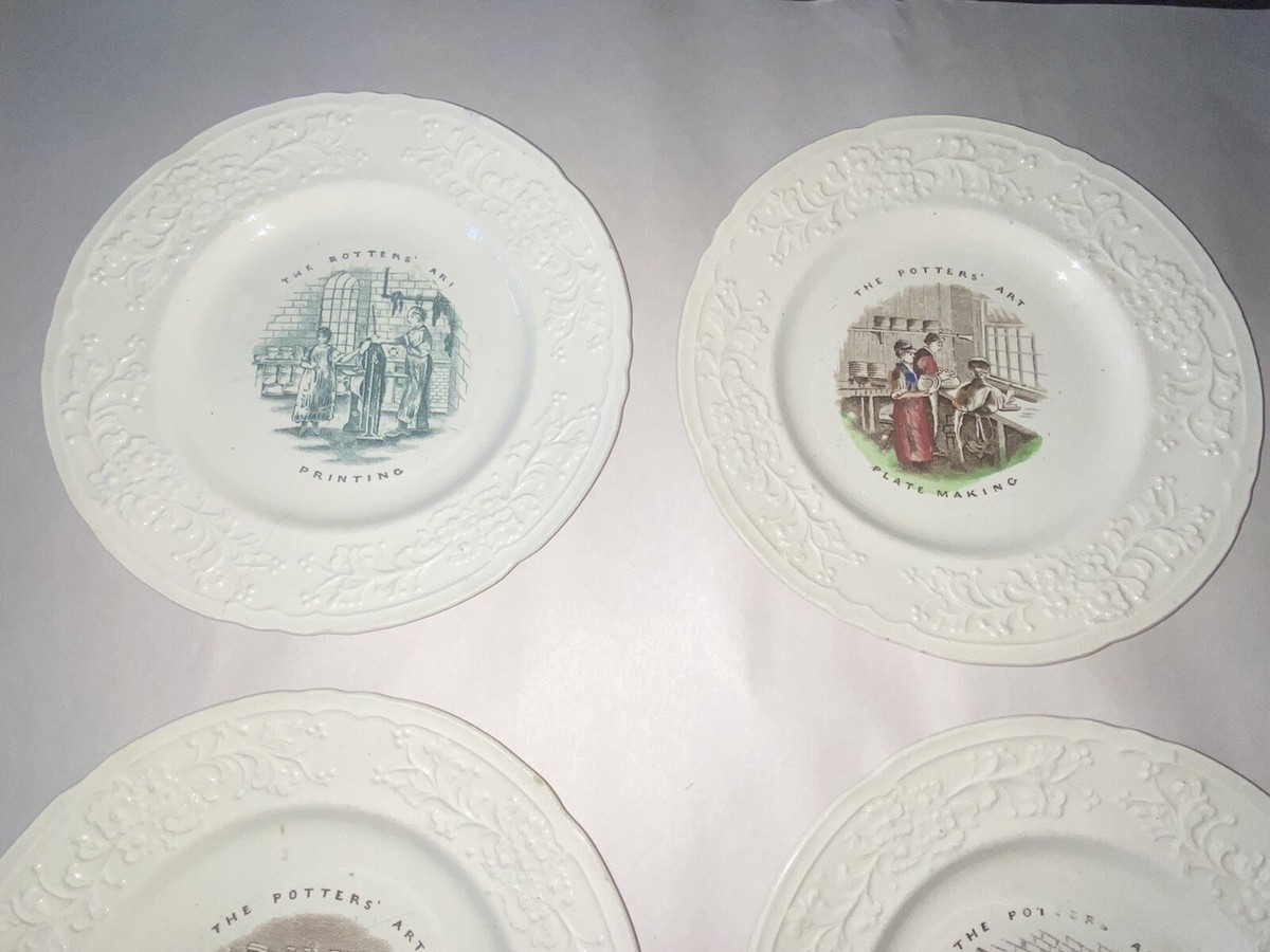 LNRP6 Staffordshire Children's Plate Set The Potters Art Transfer