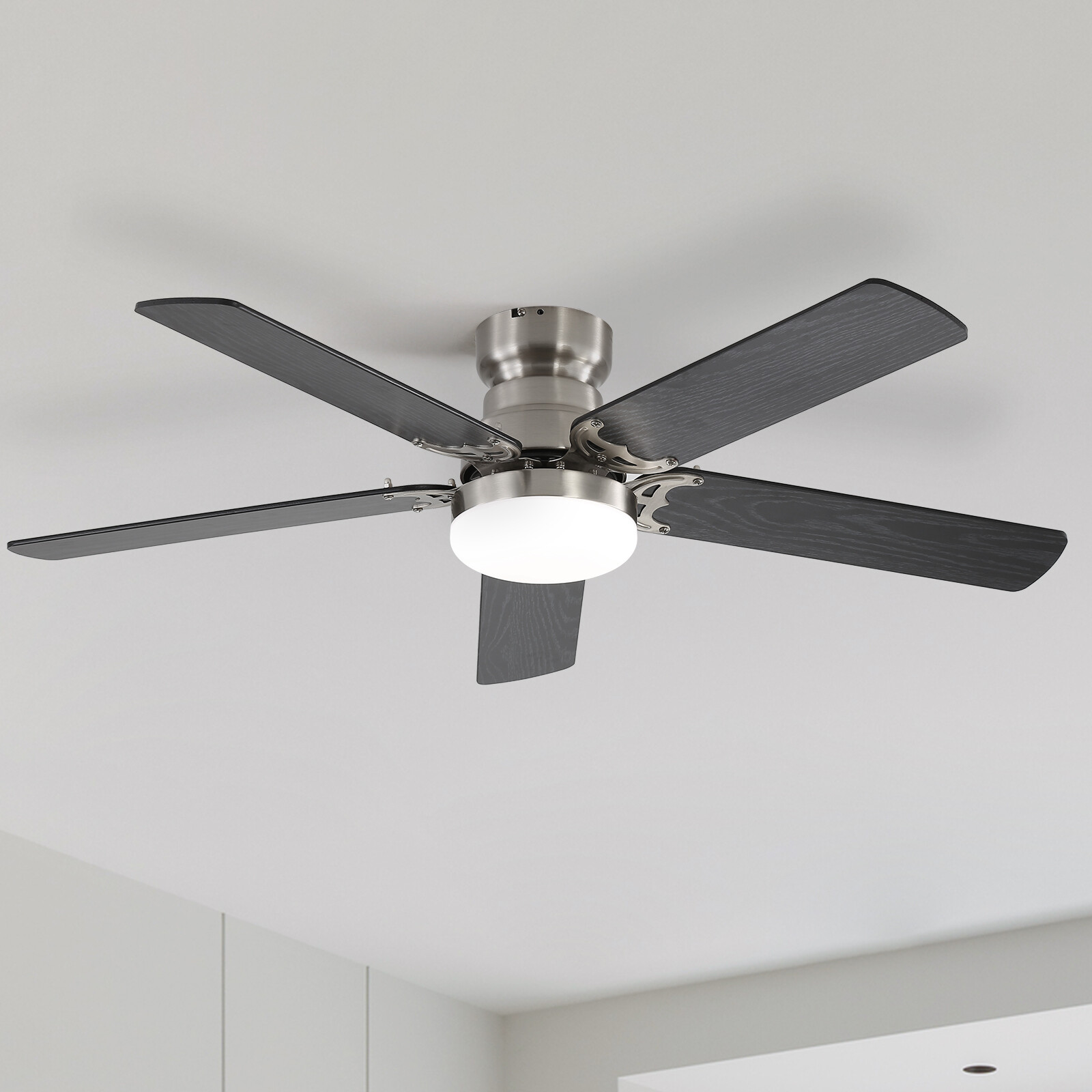 Low Profile Ceiling Fan Light W/ Remote 6 Speed Dimable Led