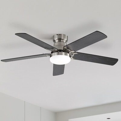 42'' Brushed Nickel Low Profile Ceiling Fan Light w/ Remote 6 Speed Dimable LED