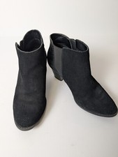 Vionic Womens Shoes Anne Black Ankle Suede Snake Embossed Booties Size 6 Zip