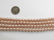 Peach Grey Glass Pearls 2mm, 3mm, 4mm or 6mm 1 - Full Stand Czech Beads