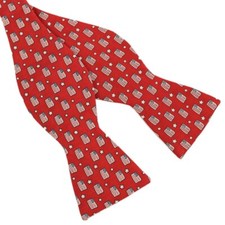 VINEYARD VINES Mens Red USA FLAGS STARS Silk Bow Tie USA NWT
