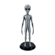 Grey Alien Figurine - 3D Printed Sci-Fi Extraterrestrial Figure, UFO Decor