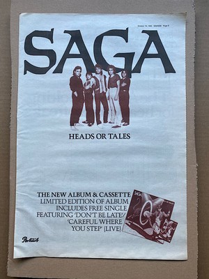 SAGA HEADS OR TALES POSTER SIZE Original Musik Presse Werbung von 1983 - printe