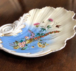 Antique-Dresden-Porcelain-Germany-Serving-Dish-Bowl-Gold-Flowers-11