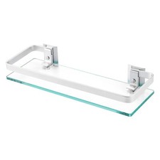 KES Aluminum Bathroom Glass Shelf Tempered Glass Rectangular 1 Tier Extra Thi...