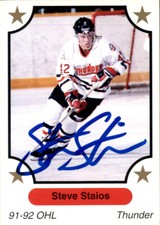 Steve Staios Signed Auto 1991-92 7th Inning Sketch card Niagara Falls Thunder