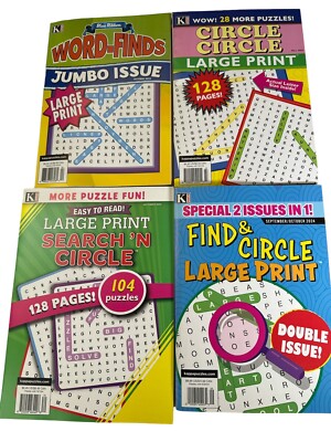 (4) Kappa WORD SEARCH PUZZLES NEW Large Print  2024