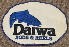 Vintage 80s Daiwa Rods Reels Fishing Anglers Lures Sew On Patch 8 x5.5
