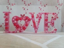 New LOVE Free Standing Pink And White