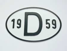 D-Schild 1959 Alu geprägt für VW Käfer Bus T1 Karmann Ghia Oldtimer NEU