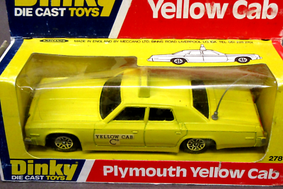 1979 Dinky #278 PLYMOUTH Gran Fury YELLOW CAB taxi BOXED | eBay