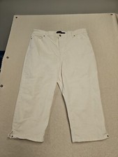Gloria Vanderbilt Pants Womens 18 Plus White Capri Jeans Denim Ladies 