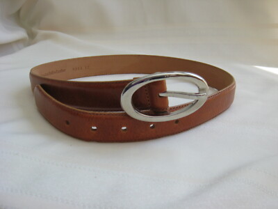WCM Stylish Brown Leather Women Belt size Medium Vintage Ralph Lauren Brown Leather Woven Wide Belt 32”-37  main image 4