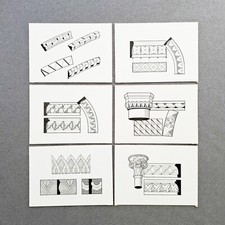 Libro intaglio architettonico originale d'epoca illustrazioni disegni romanici