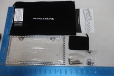 License Plate Frame Silver W Swarovski Embedded White Bling Rhinestones F20-29